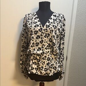 CAbi Monochrome Patterned Blouse